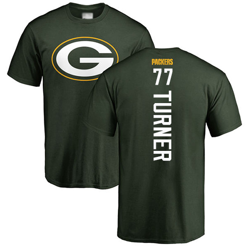 Men Green Bay Packers Green #77 Turner Billy Backer Nike NFL T Shirt